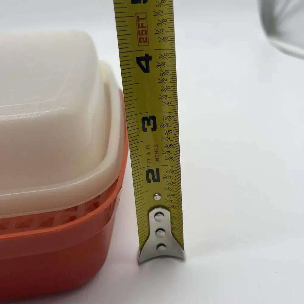 Vintage Tupperware Junior Waffle-Bottom Marinating Container 1518-1 Paprika